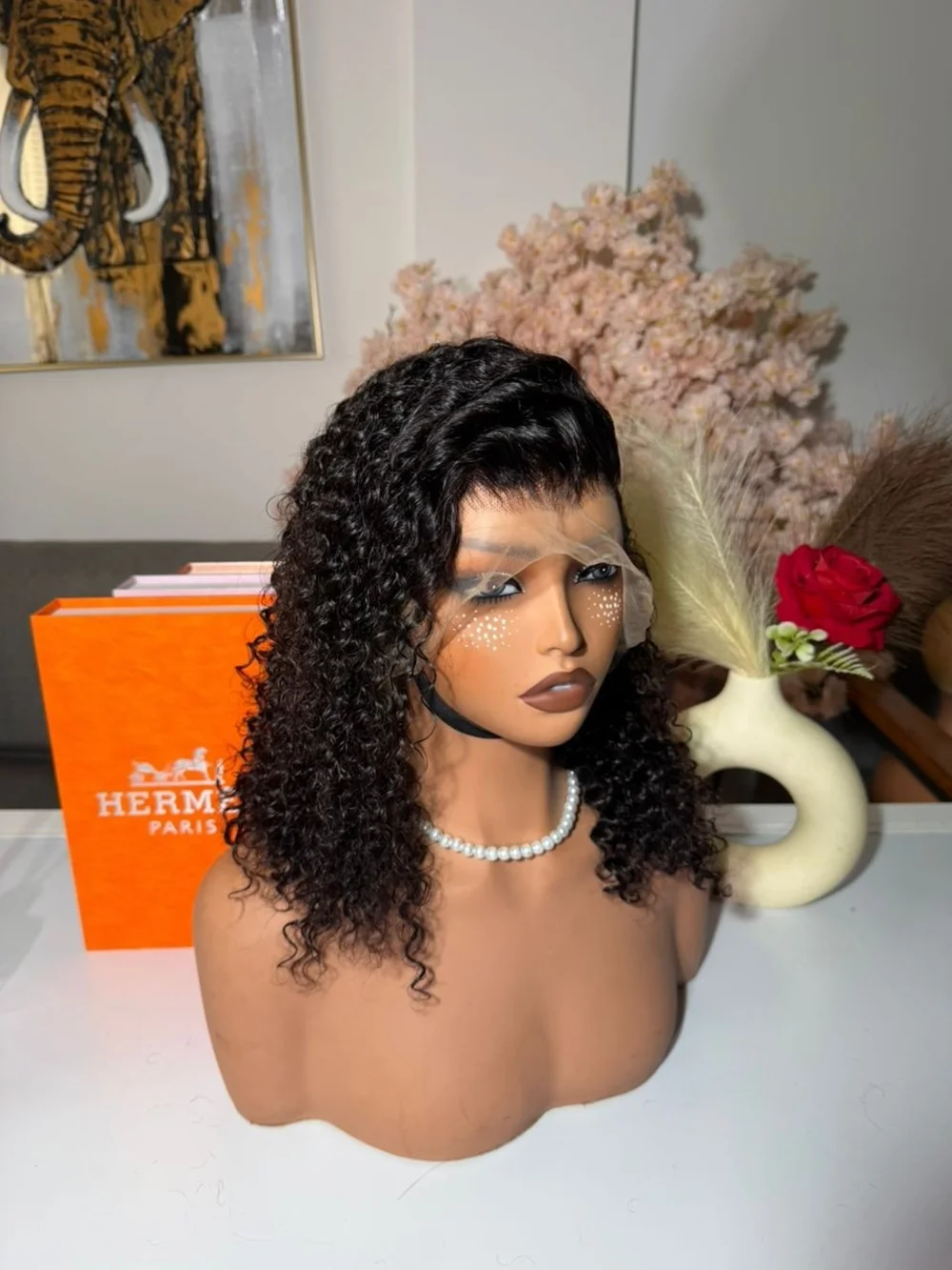 Deep Wave Lace Front Wig - Natural Black